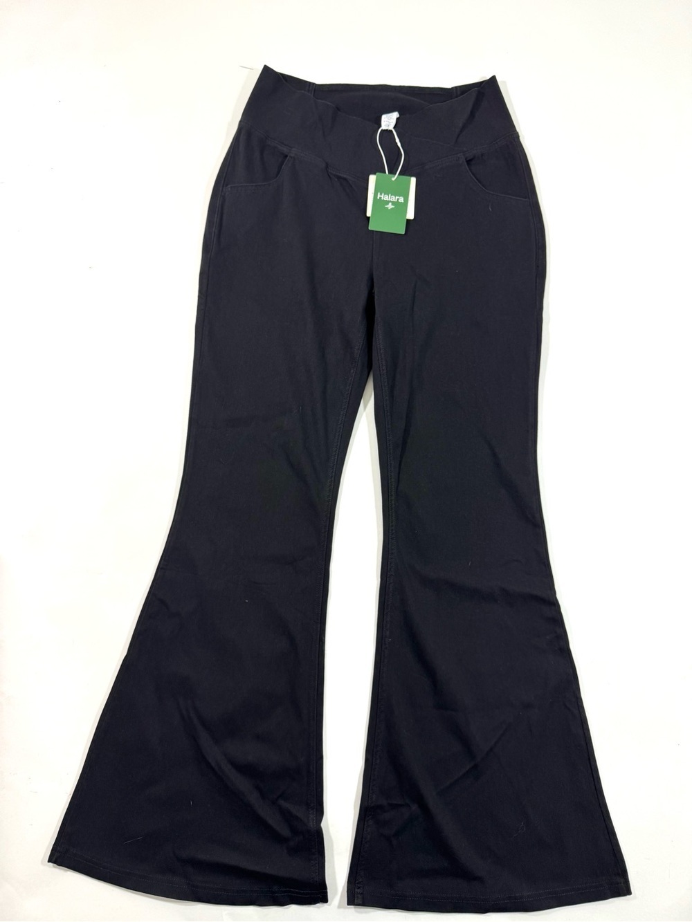 New Halara Crossover Flare Jeans Black Pull On Flex Denim
